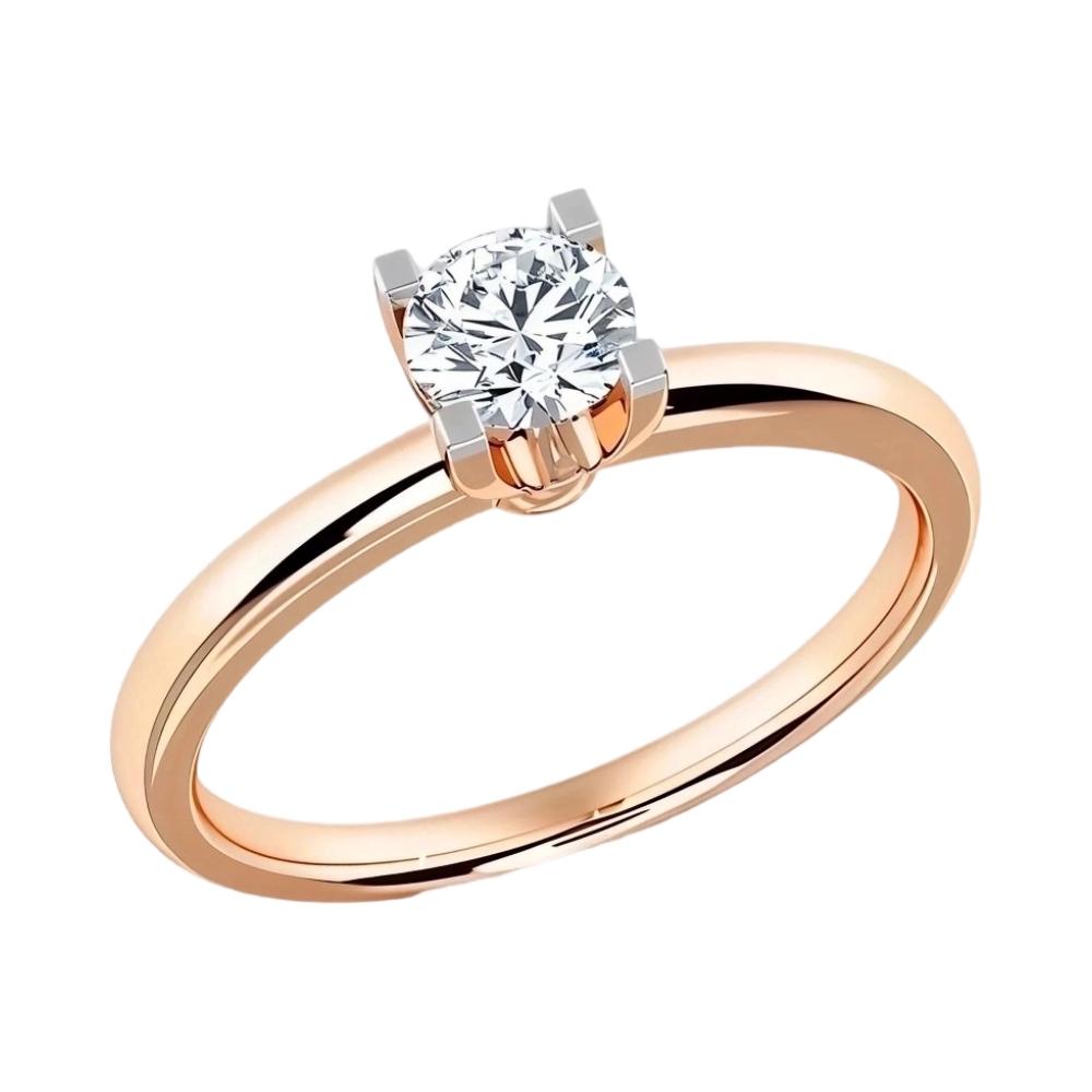 Кольцо помолвочное из красного золота с бриллиантами Ювелирное изделие - Кольцо помолвочное из красного золота с бриллиантами в магазине Best-Gold 034853