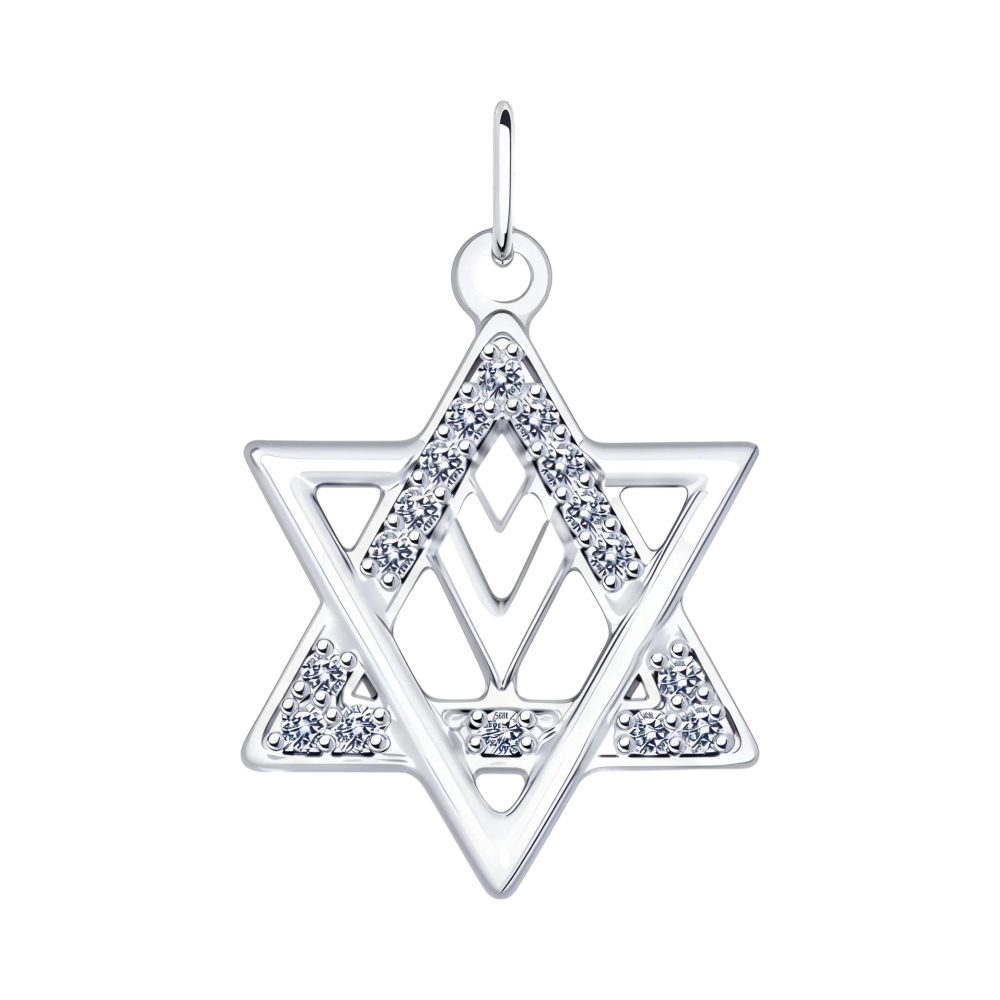 Ювелирное изделие - Подвеска из серебра с фианитами в магазине Best-Gold 008670