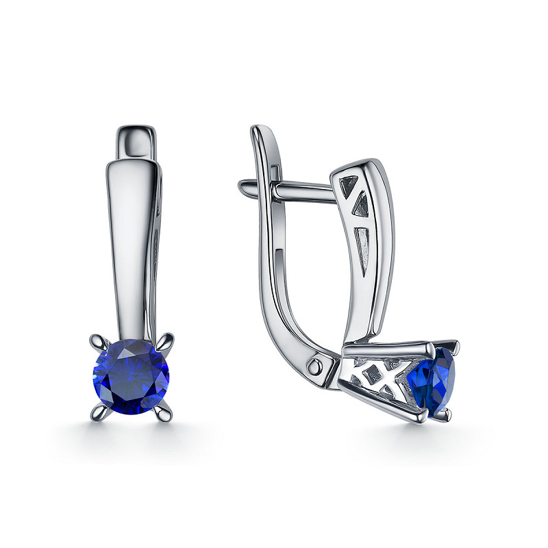 Ювелирное изделие - Серьги из белого золота с сапфирами в магазине Best-Gold 153577