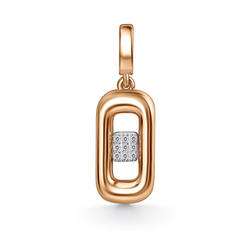 Ювелирное изделие - Подвеска из красного золота с фианитами в магазине Best-Gold 152165