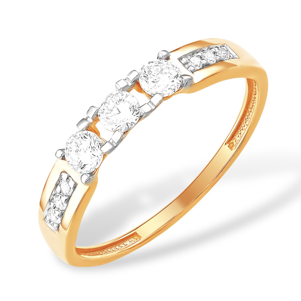 Ювелирное изделие - Кольцо из красного золота с фианитами в магазине Best-Gold 029709