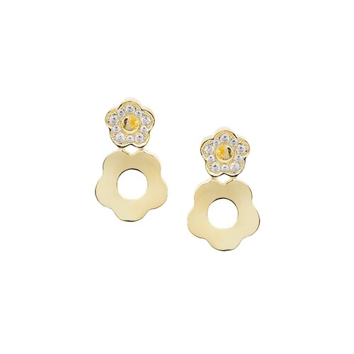 Ювелирное изделие - Серьги из красного золота с фианитами в магазине Best-Gold 037047
