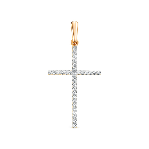 Крест из красного золота с бриллиантами Ювелирное изделие - Крест из красного золота с бриллиантами в магазине Best-Gold 094359