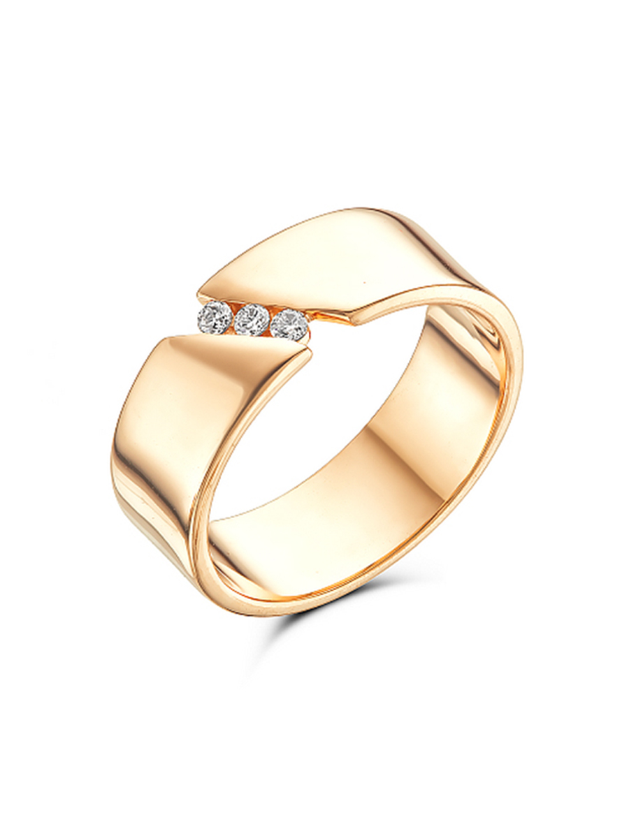 Обручальное кольцо из красного золота с фианитами Ювелирное изделие - Обручальное кольцо из красного золота с фианитами в магазине Best-Gold 135010