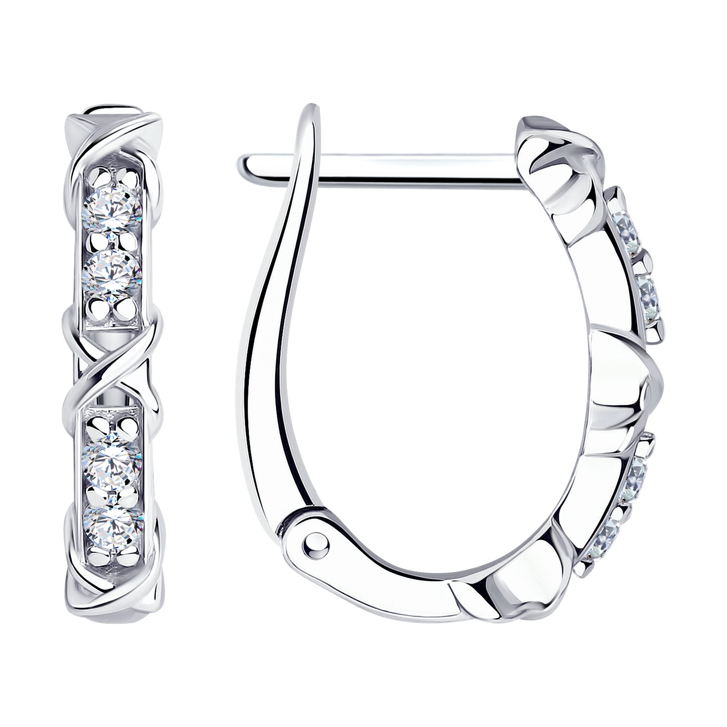 Серьги из серебра с фианитами Ювелирное изделие - Серьги из серебра с фианитами в магазине Best-Gold 032278