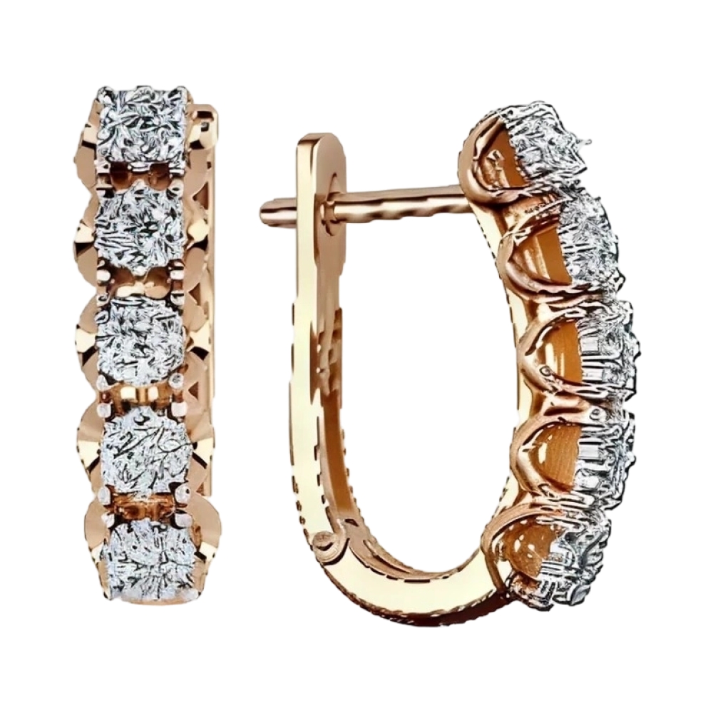 Серьги из жёлтого золота с бриллиантами Ювелирное изделие - Серьги из жёлтого золота с бриллиантами в магазине Best-Gold 080432