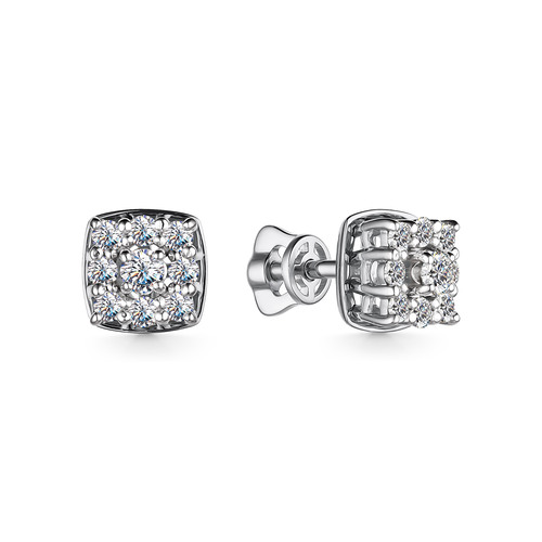 Ювелирное изделие - Серьги из белого золота с бриллиантами в магазине Best-Gold 029144