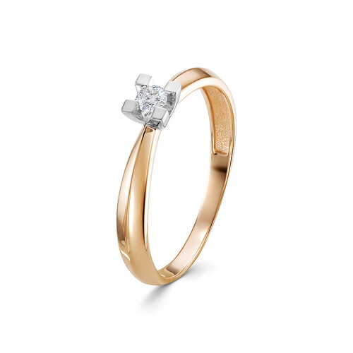 Ювелирное изделие - Кольцо помолвочное из красного золота с бриллиантом в магазине Best-Gold 025156