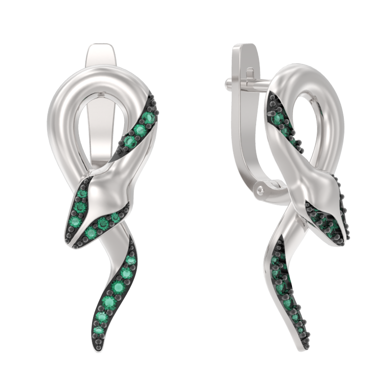 Серьги из серебра с нано кристаллами Ювелирное изделие - Серьги из серебра с нано кристаллами в магазине Best-Gold 149309