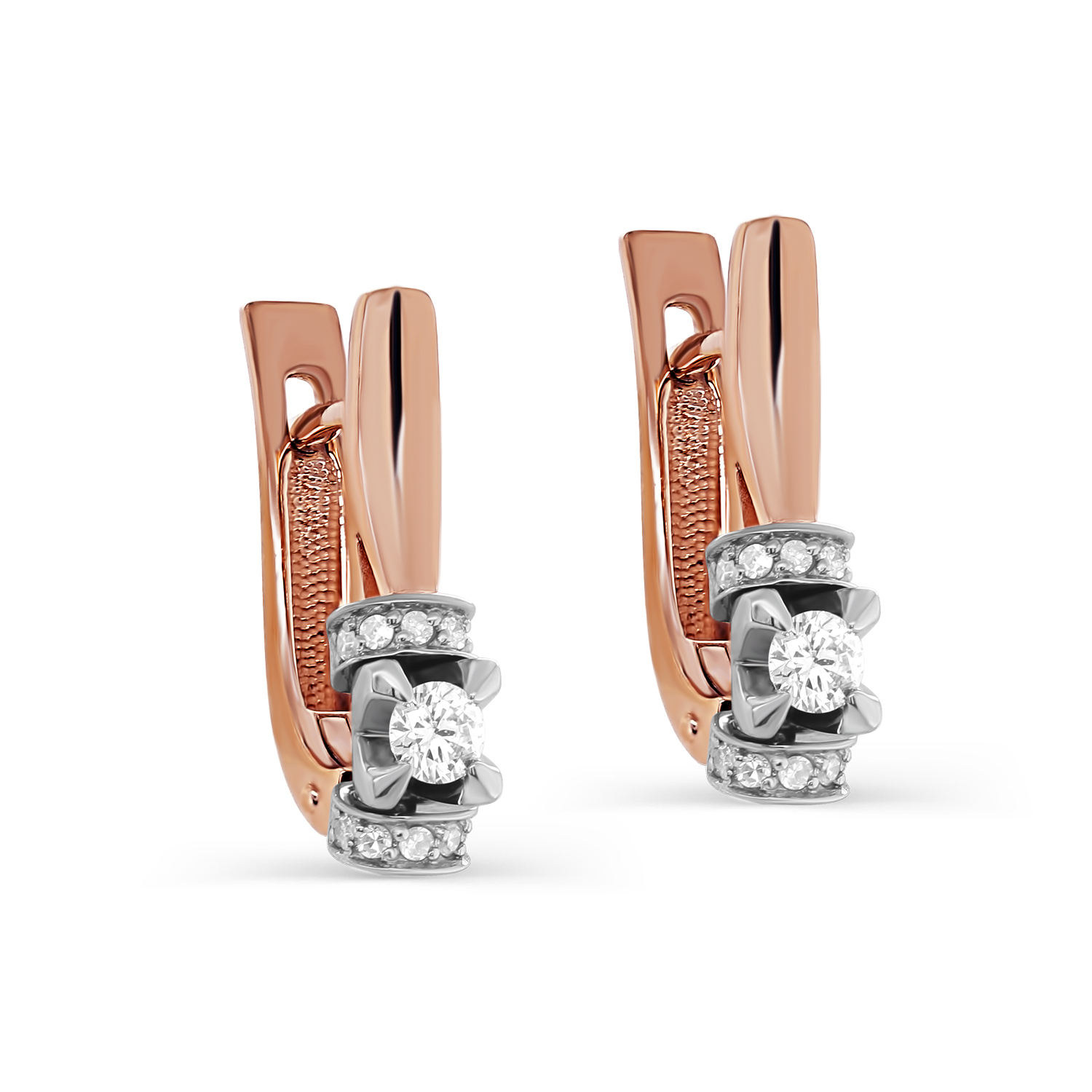 Серьги из красного золота с бриллиантами Ювелирное изделие - Серьги из красного золота с бриллиантами в магазине Best-Gold 147065