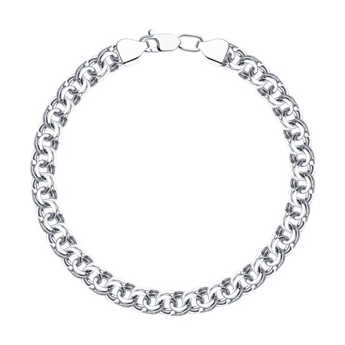 Ювелирное изделие - Браслет из серебра плетение Гарибальди в магазине Best-Gold 028102