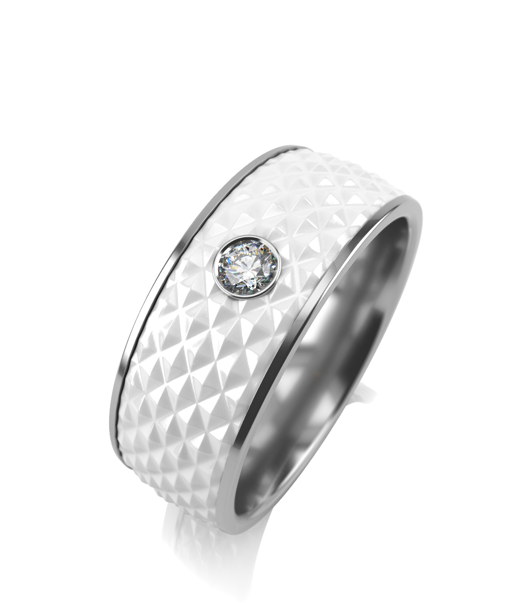 Обручальное кольцо в серебре с фианитом Ювелирное изделие - Обручальное кольцо в серебре с фианитом в магазине Best-Gold 134599