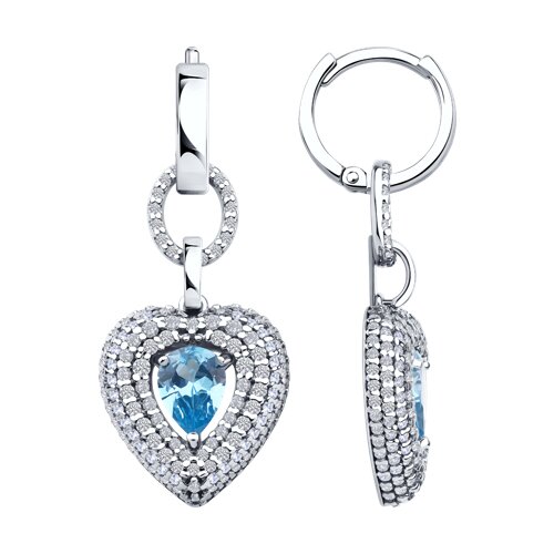 Серьги из серебра с фианитами Ювелирное изделие - Серьги из серебра с фианитами в магазине Best-Gold 141259