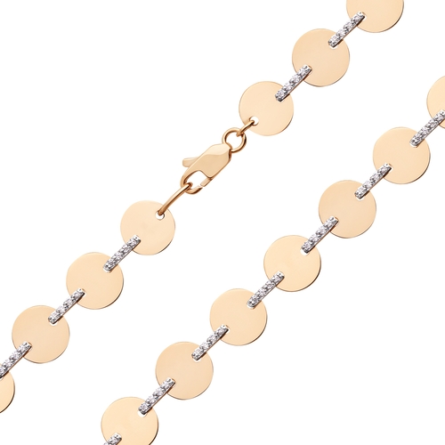 Браслет из красного золота с фианитами Ювелирное изделие - Браслет из красного золота с фианитами в магазине Best-Gold 129127