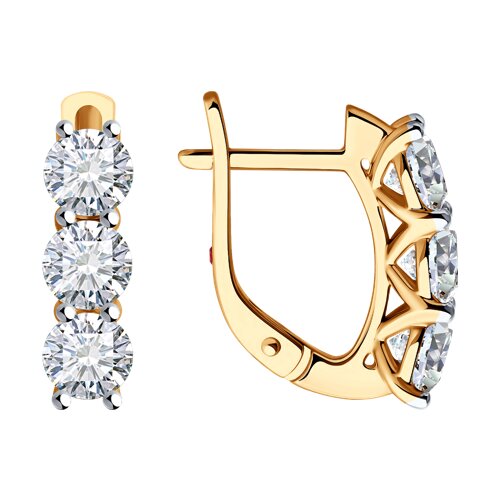 Серьги из красного золота с бриллиантами