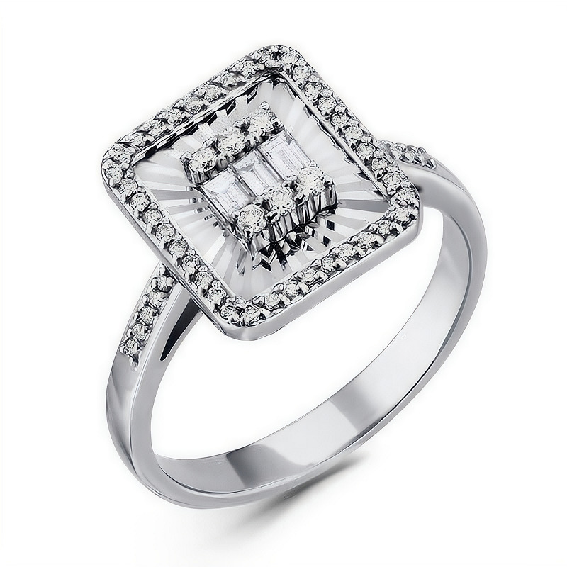 Ювелирное изделие - Кольцо из белого золота с бриллиантами в магазине Best-Gold 147761