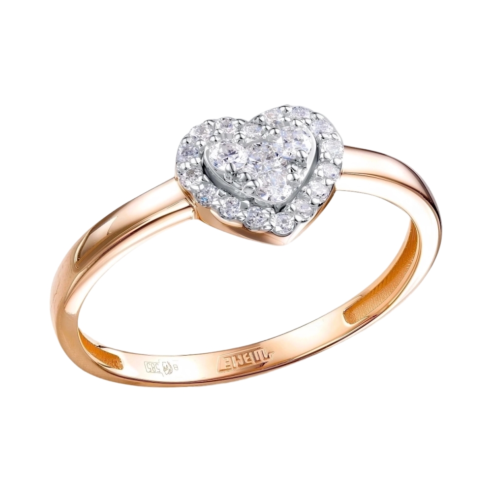 Ювелирное изделие - Кольцо из красного золота с бриллиантами в магазине Best-Gold 142047