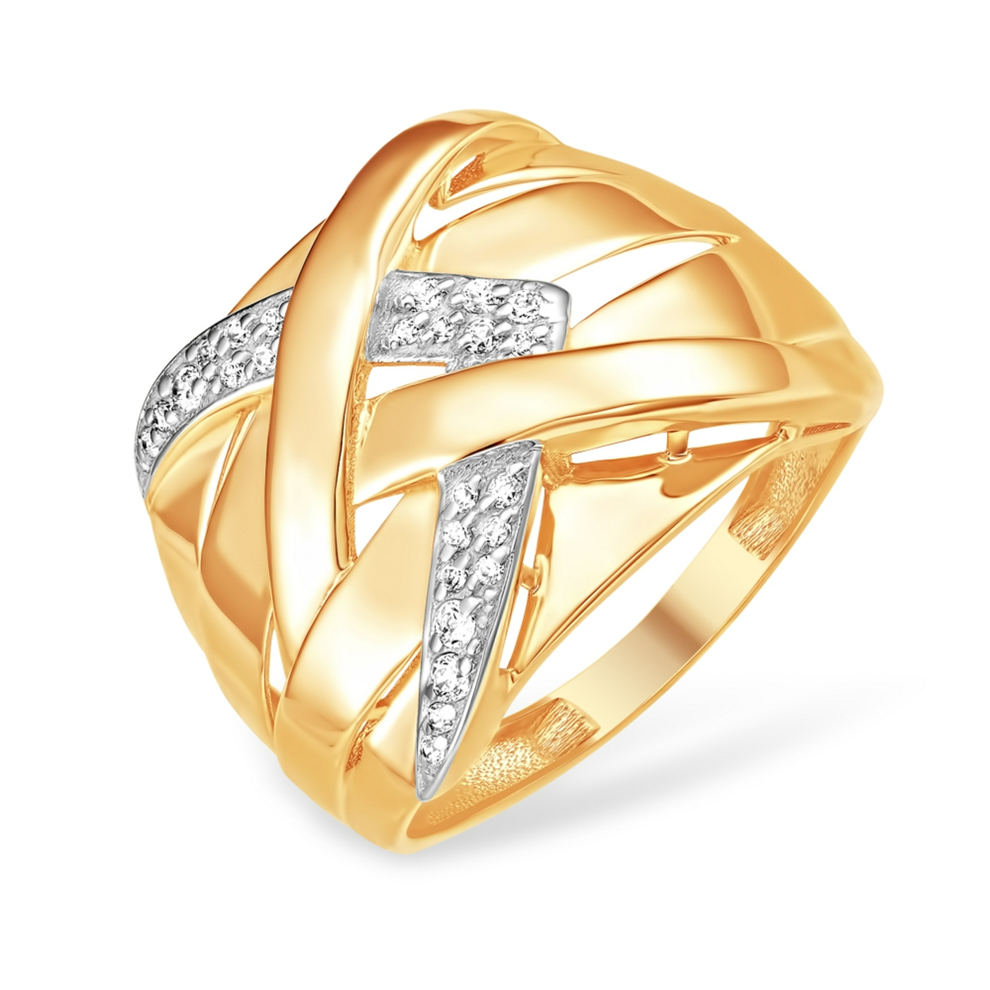 Кольцо из красного золота с фианитами Ювелирное изделие - Кольцо из красного золота с фианитами в магазине Best-Gold 147541