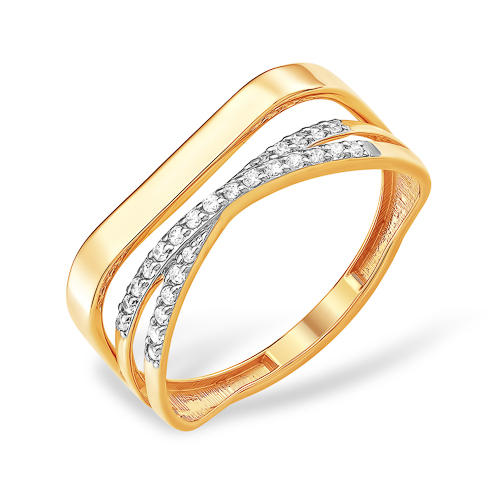 Кольцо из красного золота с фианитами Ювелирное изделие - Кольцо из красного золота с фианитами в магазине Best-Gold 029668