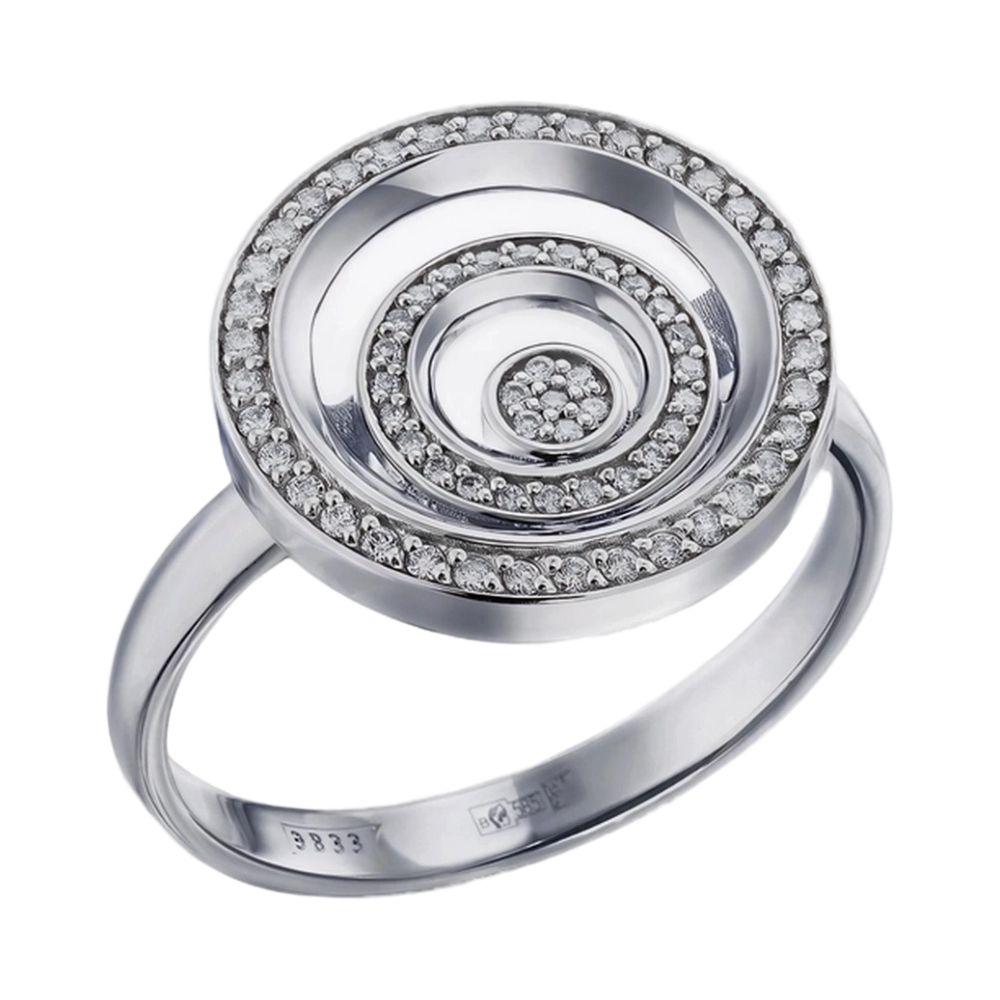 Ювелирное изделие - Кольцо из белого золота с бриллиантами в магазине Best-Gold 131781