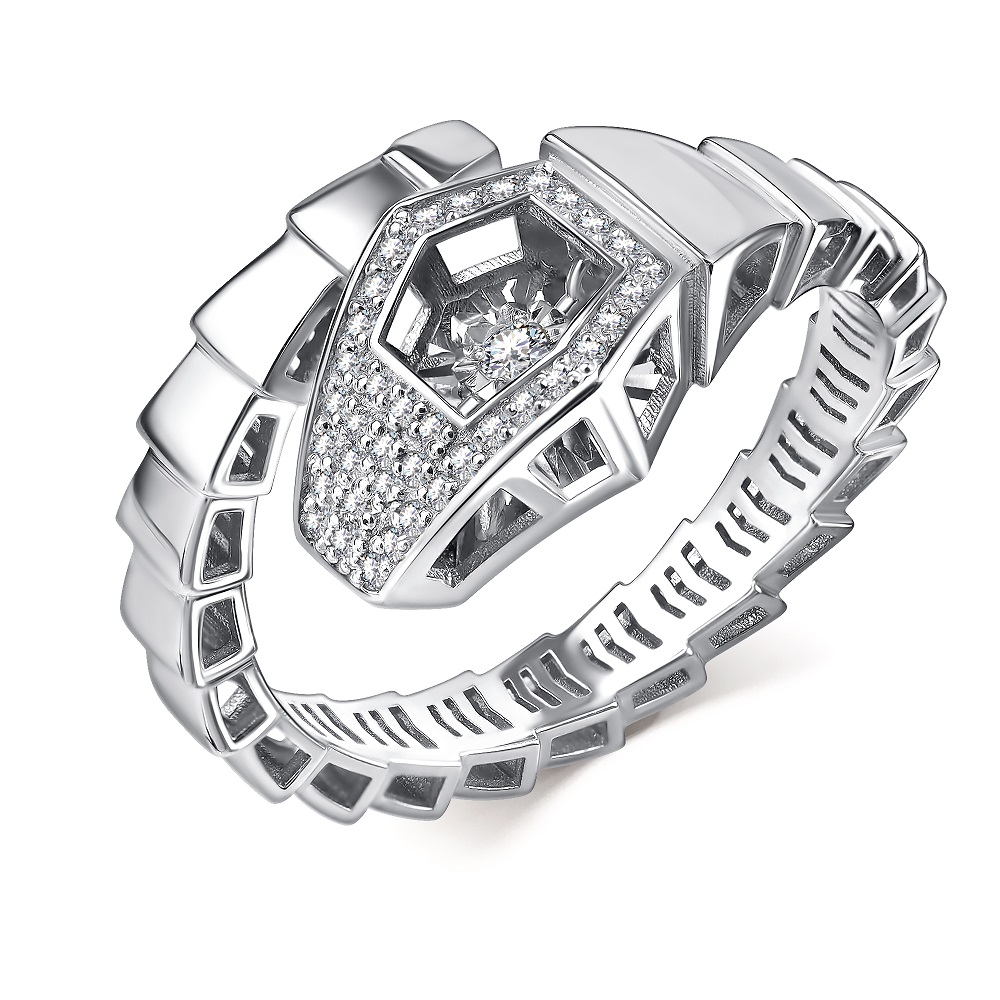 Ювелирное изделие - Кольцо из белого золота с бриллиантами в магазине Best-Gold 149106