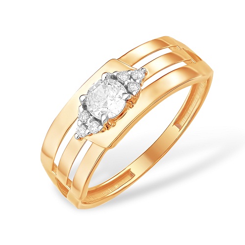 Ювелирное изделие - Кольцо из красного золота с фианитами в магазине Best-Gold 116309