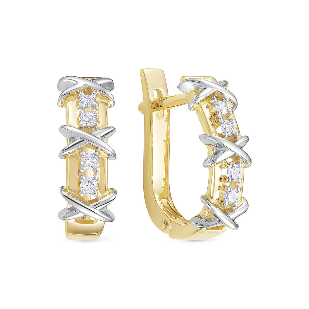 Серьги из желтого золота с бриллиантами Ювелирное изделие - Серьги из желтого золота с бриллиантами в магазине Best-Gold 078671