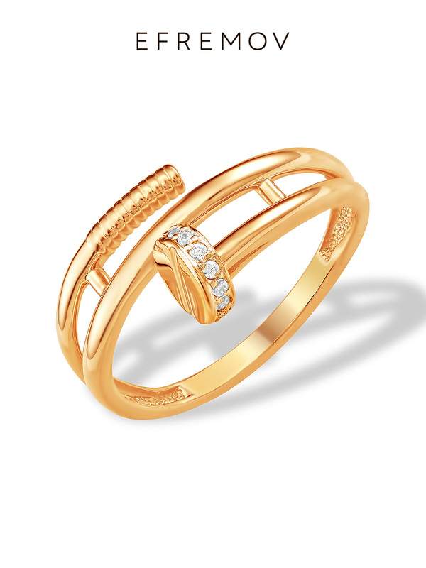 Ювелирное изделие - Кольцо из красного золота с фианитами в магазине Best-Gold 151498