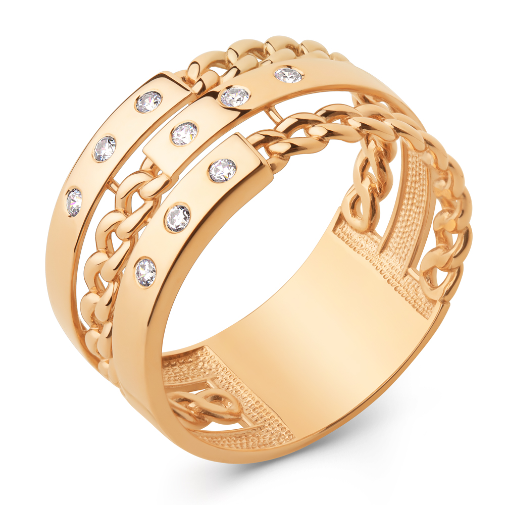 Кольцо из красного золота с фианитами Ювелирное изделие - Кольцо из красного золота с фианитами в магазине Best-Gold 145410