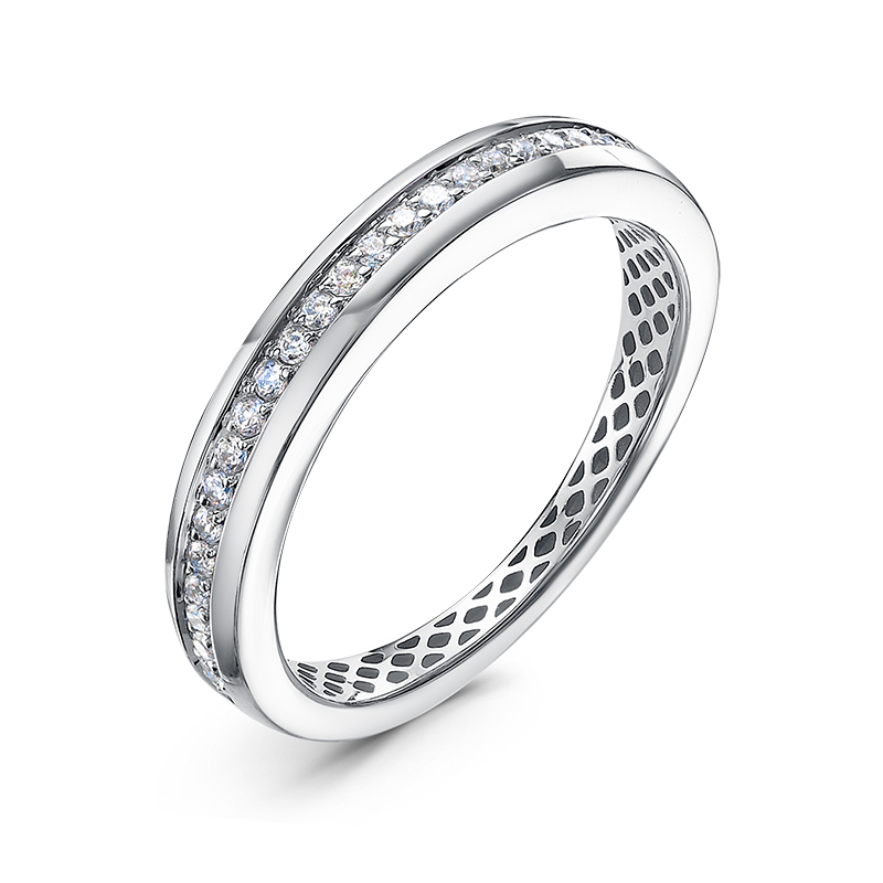 Кольцо из серебра с фианитами