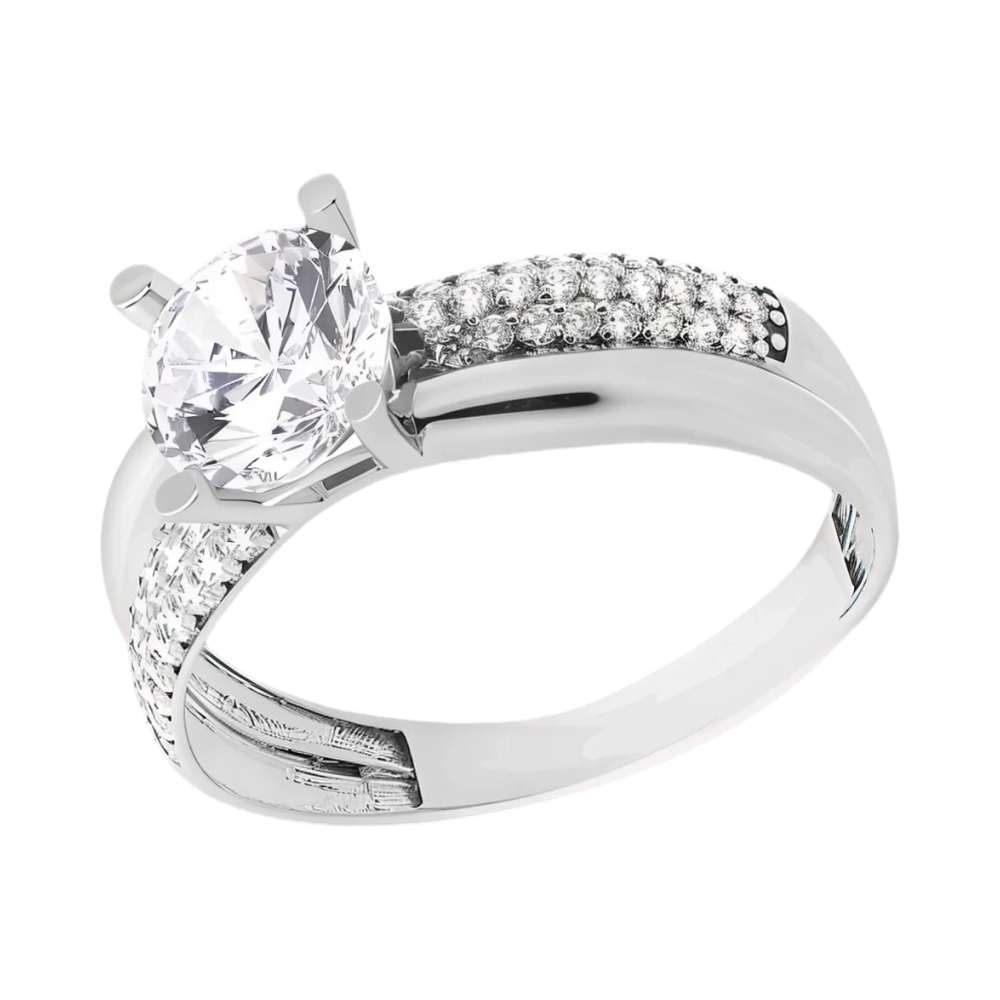 Кольцо из серебра  с фианитами Ювелирное изделие - Кольцо из серебра  с фианитами в магазине Best-Gold 127179