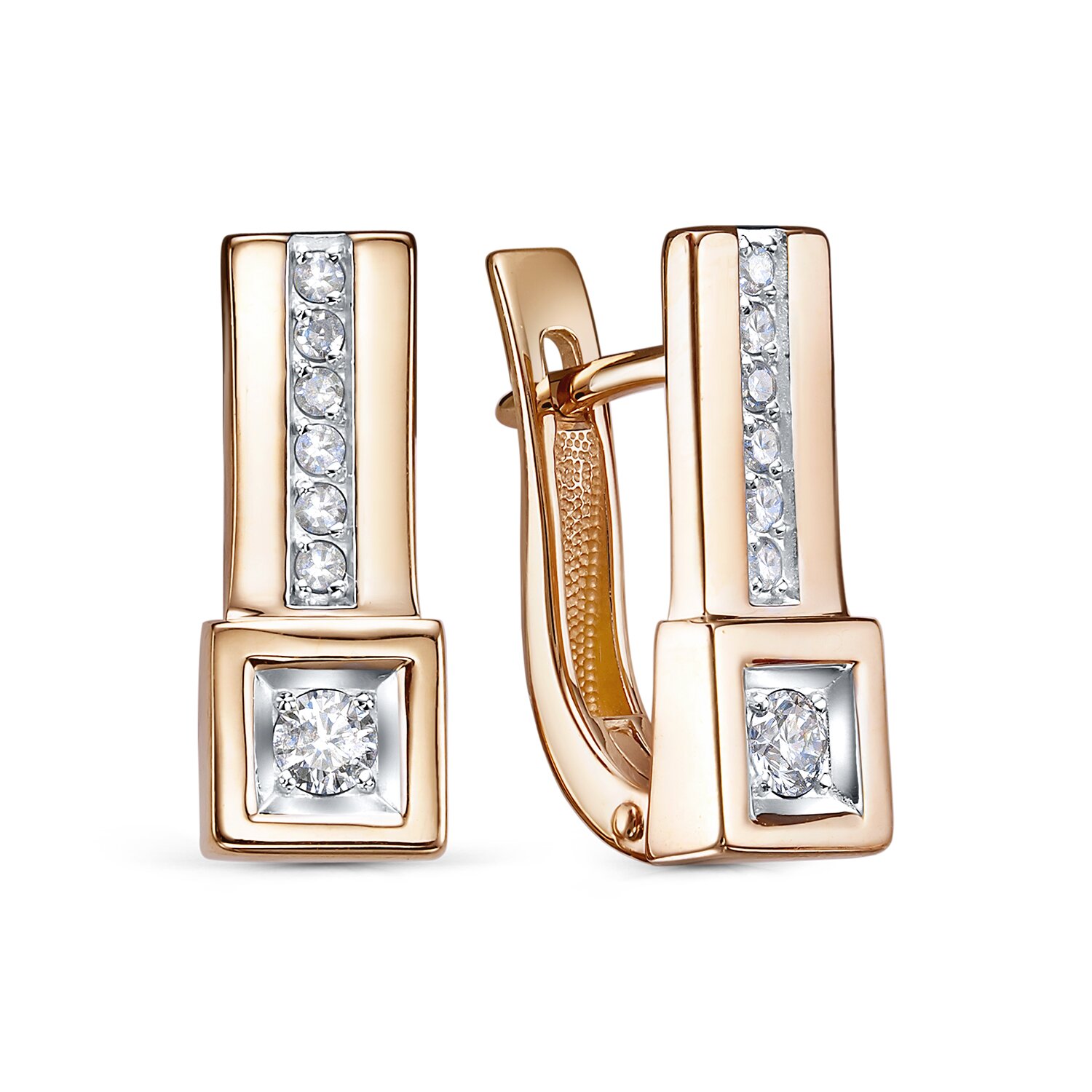 Ювелирное изделие - Серьги из красного золота с бриллиантами в магазине Best-Gold 147072