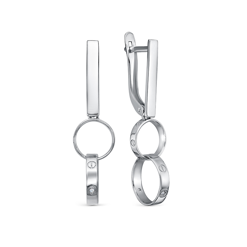 Серьги из серебра с фианитами Ювелирное изделие - Серьги из серебра с фианитами в магазине Best-Gold 133330