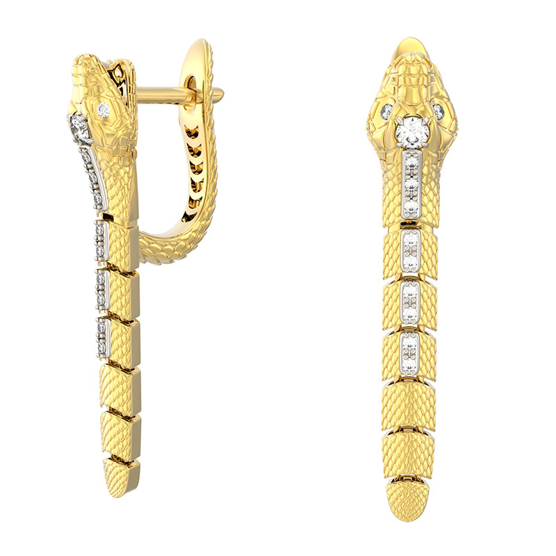 Серьги из желтого золота с бриллиантами Ювелирное изделие - Серьги из желтого золота с бриллиантами в магазине Best-Gold 149396