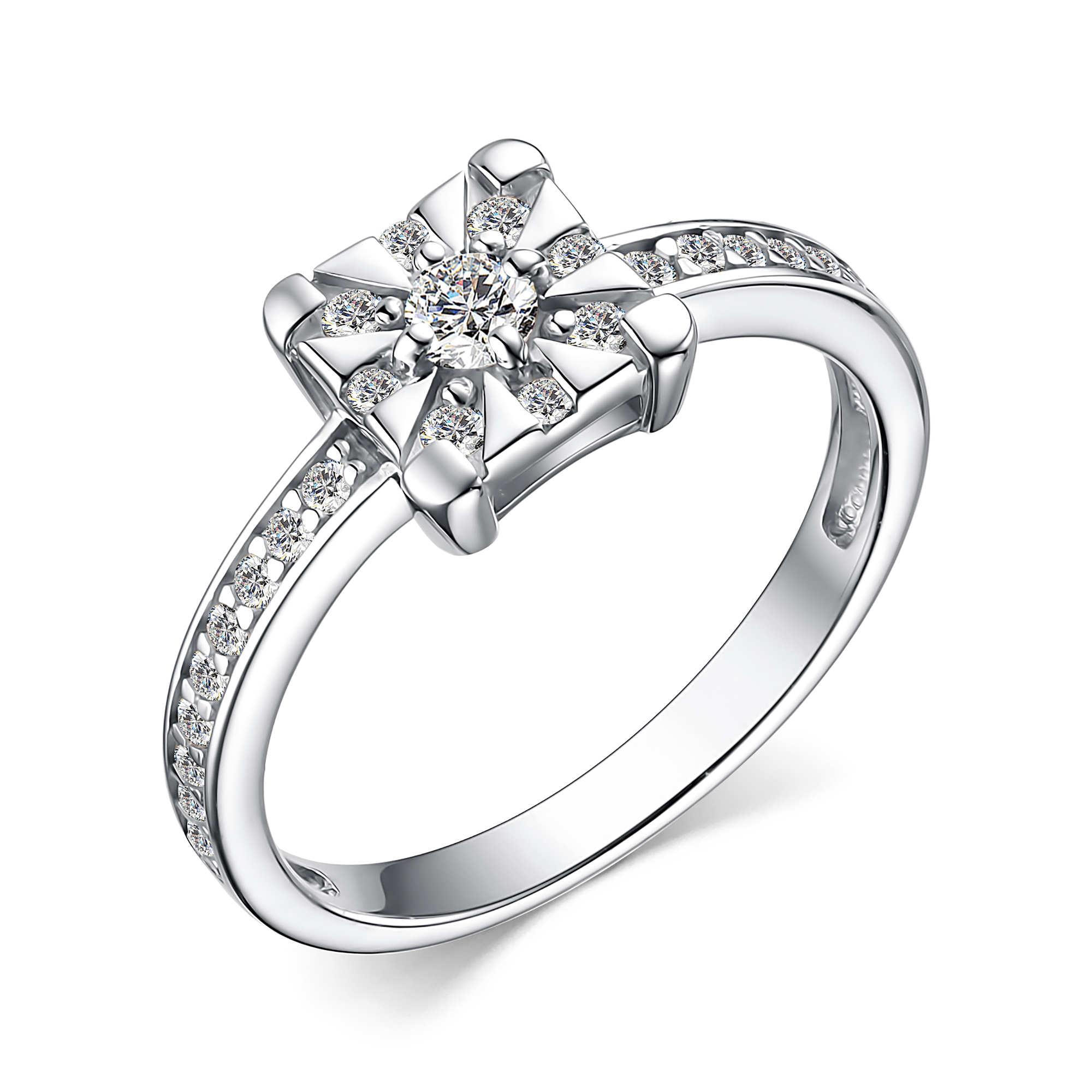 Кольцо из серебра с фианитами Ювелирное изделие - Кольцо из серебра с фианитами в магазине Best-Gold 125479