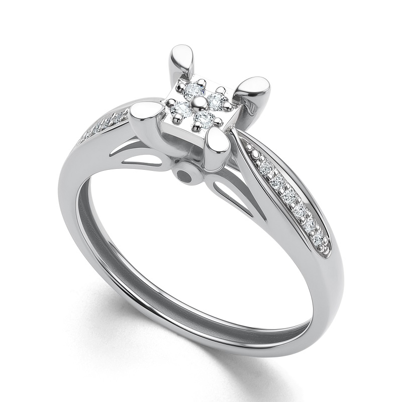 Кольцо из белого золота с брилиантами Ювелирное изделие - Кольцо из белого золота с брилиантами в магазине Best-Gold 154361