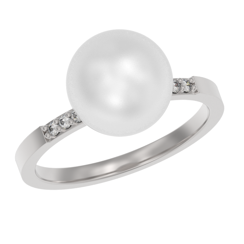 Кольцо из серебра с жемчугом и фианитами Ювелирное изделие - Кольцо из серебра с жемчугом и фианитами в магазине Best-Gold 077344