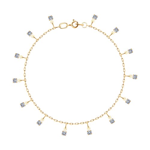 Ювелирное изделие - Браслет из красного золота с фианитами в магазине Best-Gold 152301