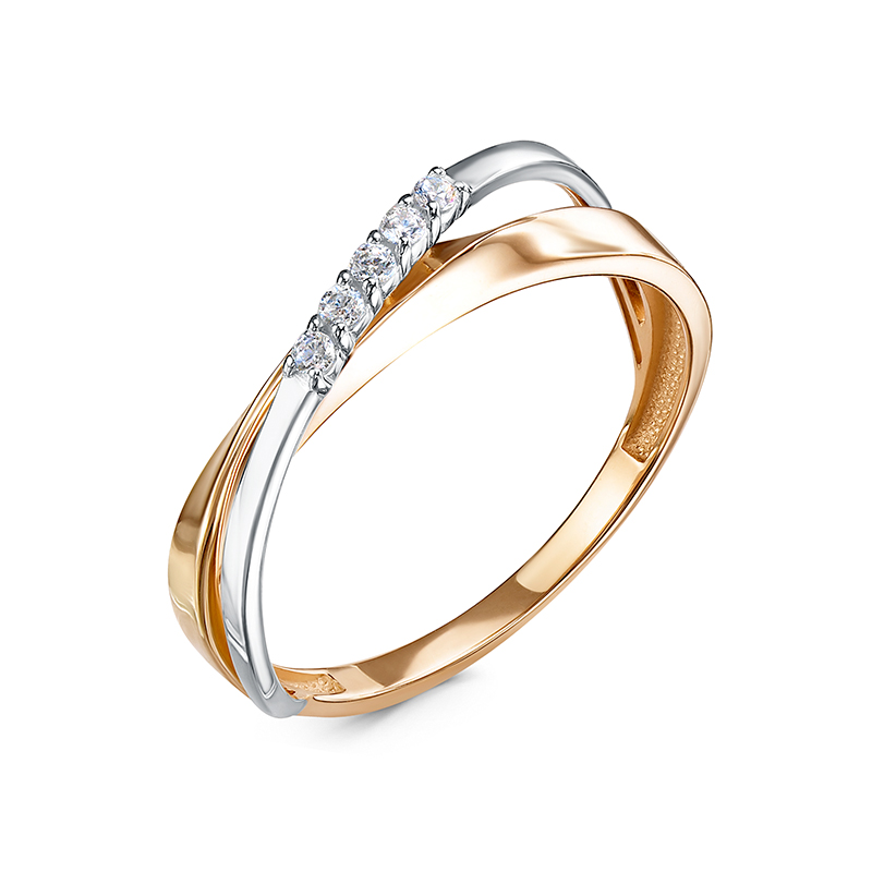 Кольцо из красного золота с фианитами Ювелирное изделие - Кольцо из красного золота с фианитами в магазине Best-Gold 124884