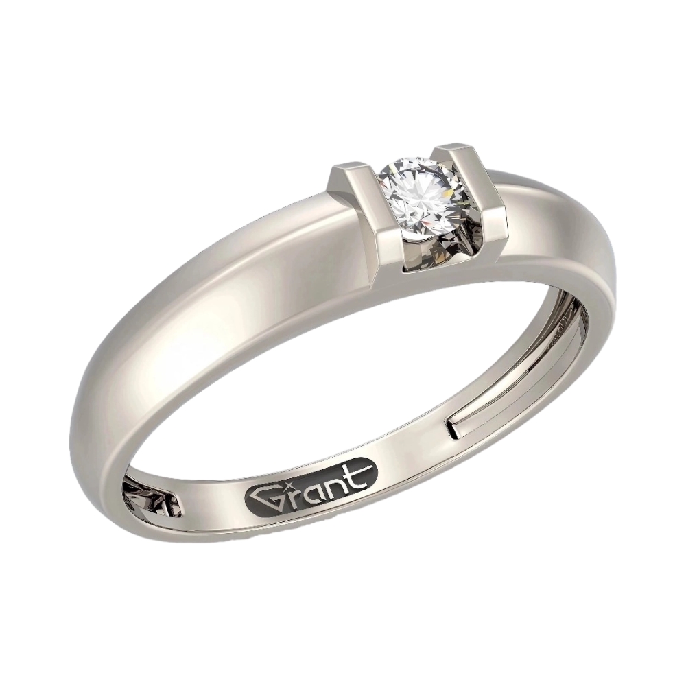 Ювелирное изделие - Кольцо в белом золоте с бриллиантом в магазине Best-Gold 155473