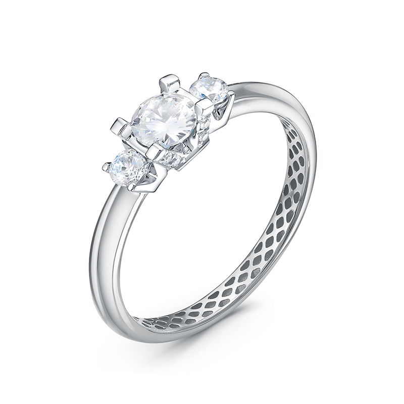 Кольцо из серебра с фианитами