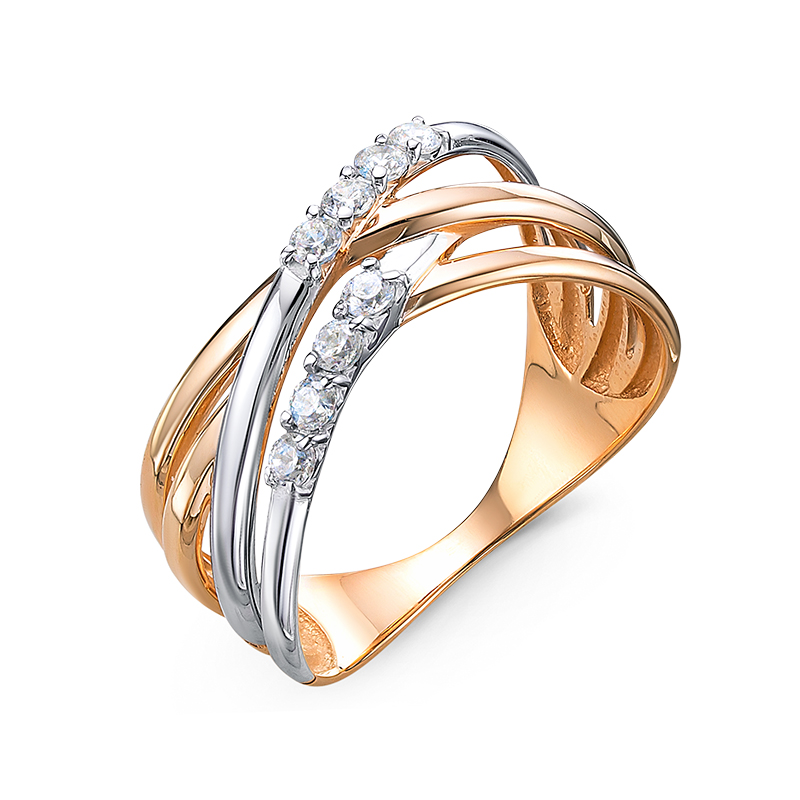 Ювелирное изделие - Кольцо из красного золота с фианитами в магазине Best-Gold 034453