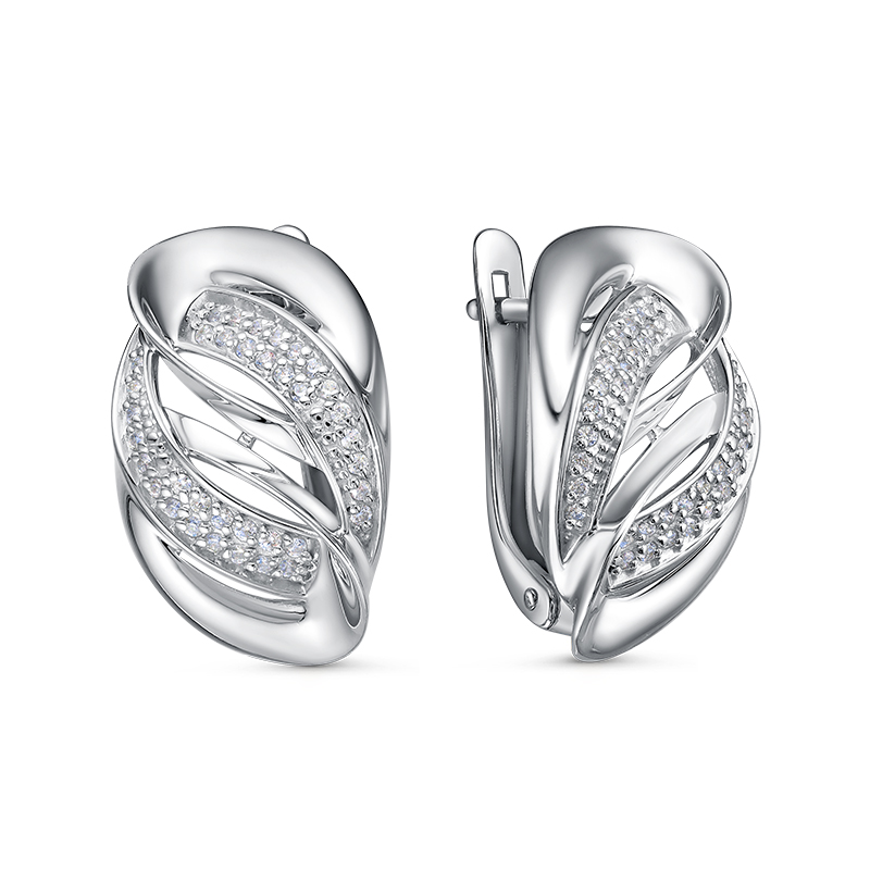 Серьги из серебра с фианитами Ювелирное изделие - Серьги из серебра с фианитами в магазине Best-Gold 146929