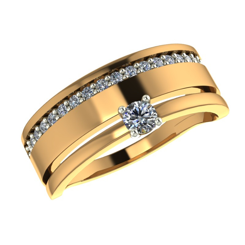 Ювелирное изделие - Кольцо из красного золота с фианитами в магазине Best-Gold 030406