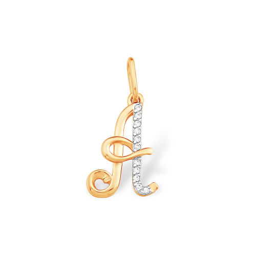 Подвеска из красного золота с фианитами Ювелирное изделие - Подвеска из красного золота с фианитами в магазине Best-Gold 096599