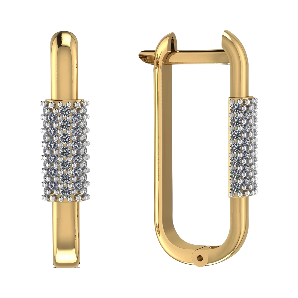 Серьги из красного золота с фианитами Ювелирное изделие - Серьги из красного золота с фианитами в магазине Best-Gold 155941