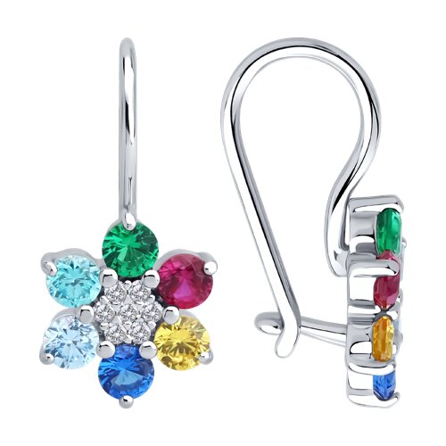 Ювелирное изделие - Серьги из серебра с фианитами в магазине Best-Gold 152809