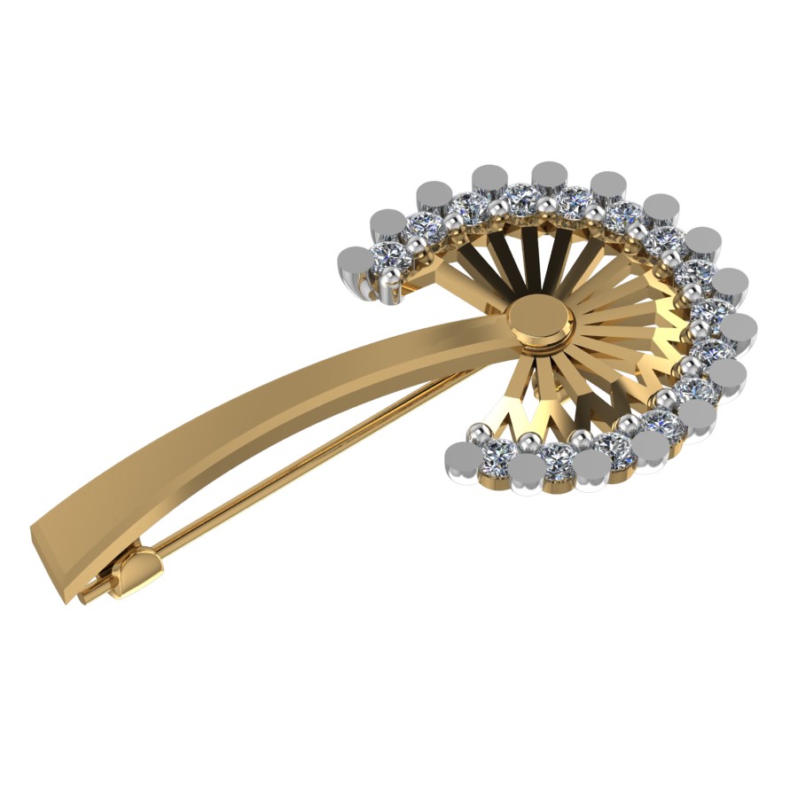 Брошь из красного золота с фианитами Ювелирное изделие - Брошь из красного золота с фианитами в магазине Best-Gold 126702