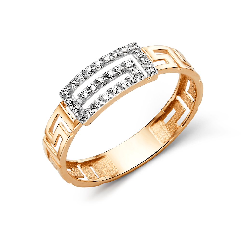 Кольцо из красного золота с фианитами Ювелирное изделие - Кольцо из красного золота с фианитами в магазине Best-Gold 145454