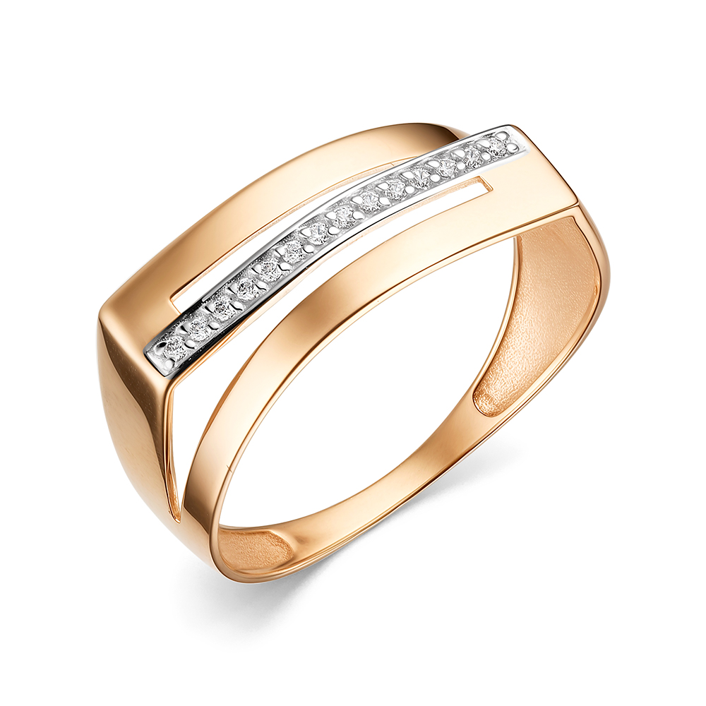 Ювелирное изделие - Кольцо из красного золота с фианитами в магазине Best-Gold 143679